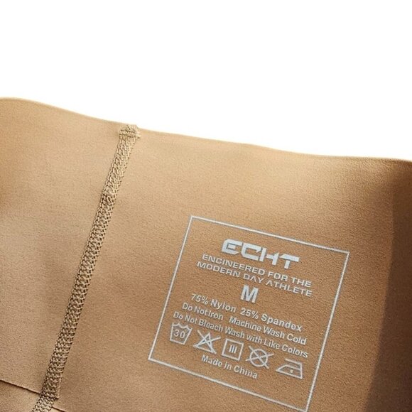 ECHT Womens High Rise Tan Athletic Leggings, Thick Waist for Control, Size M - Picture 7 of 8